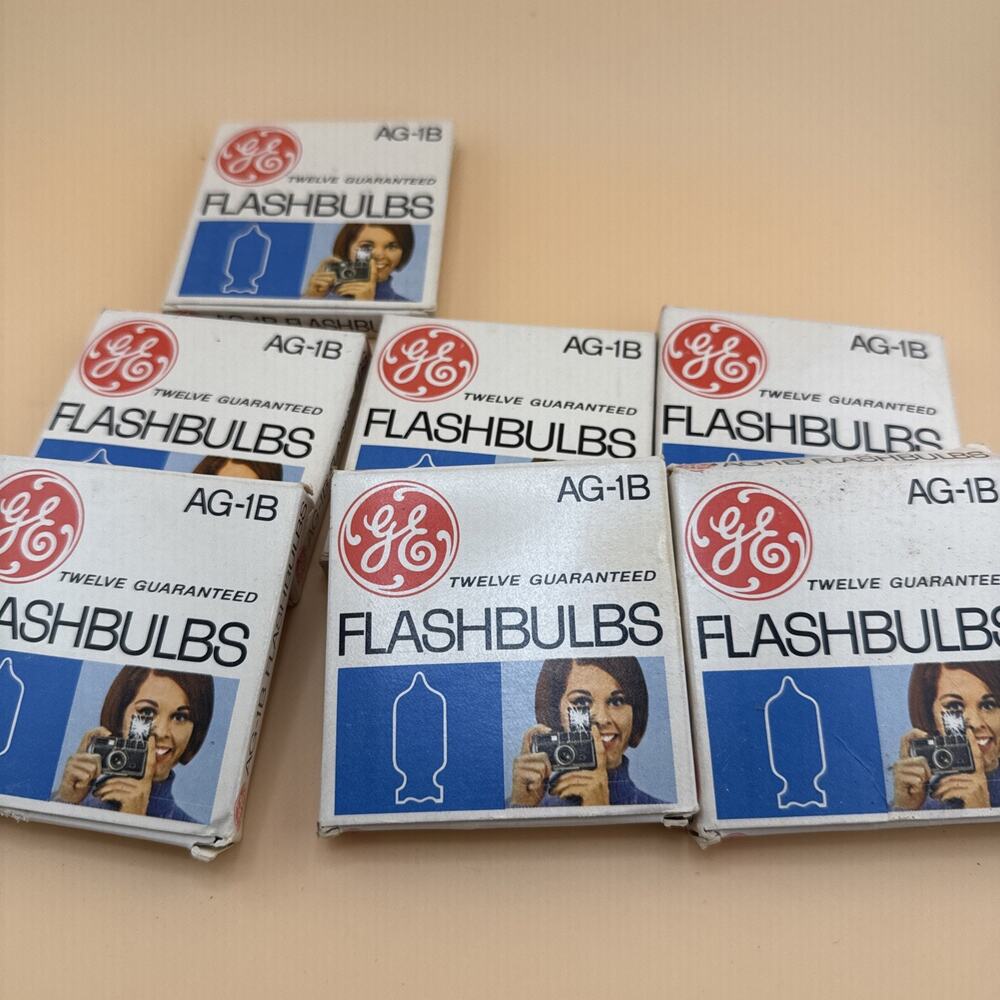 Vintage GE AG-1B Flashbulbs 7 Box Lot in Box Photography 75 Bulbs
